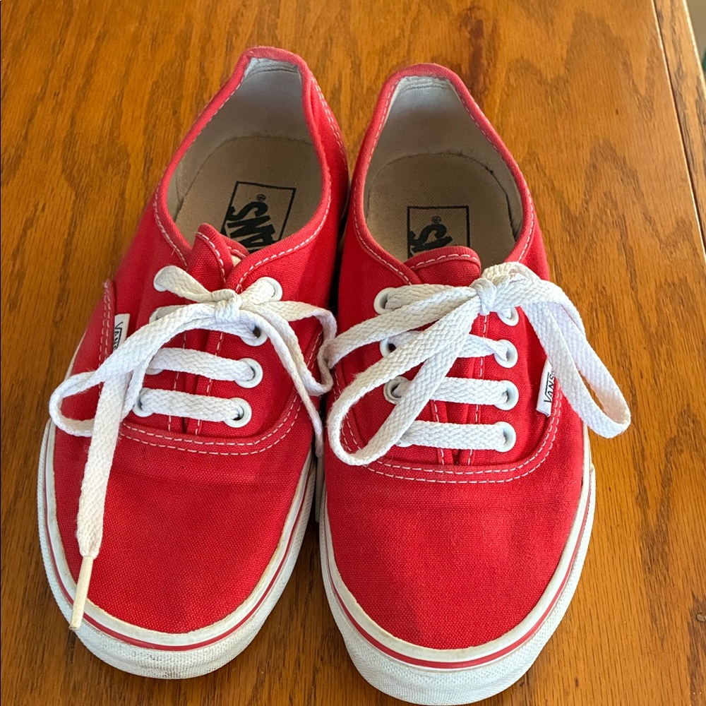Vans Women's Vibrant Red Canvas Sneakers